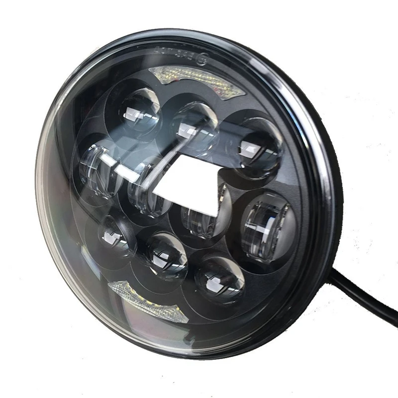 5.75 Round LED Projection Daymaker Headlight for Harley Davidson Motorcycles Black