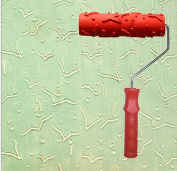 

Diatom ooze tools wall painting tool 7 inch rubber embossed roller with handle no . 018