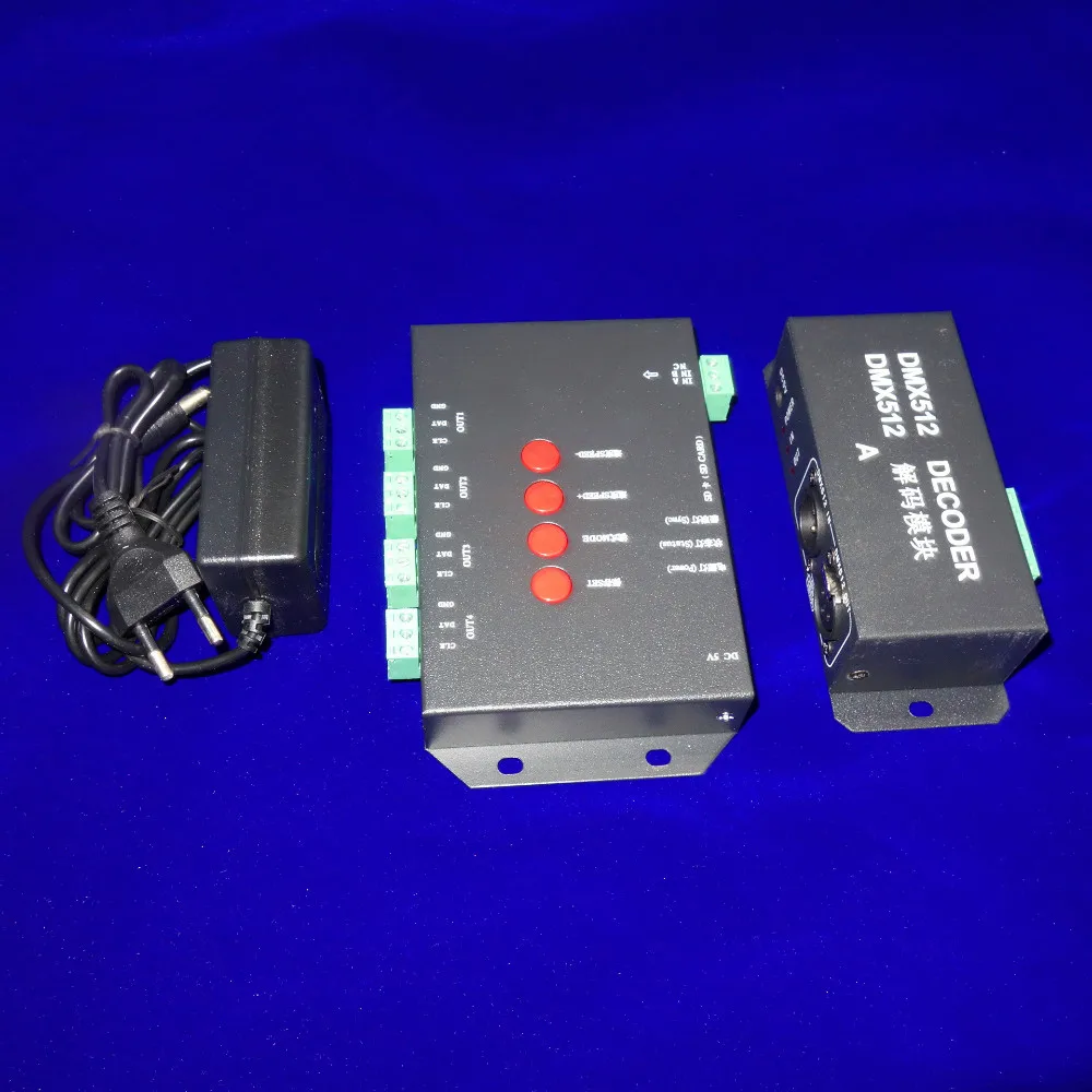 

T-4000 off-line led sd card pixel controller(SPI,1024pixels*4ports) with DMX512 port,work with dmx console to select patterns