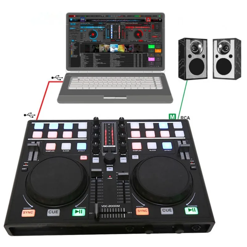 스마트 휴대폰 DJ 접시 조절기 MIDI 컨트롤러, 컴퓨터 다기능 내장 사운드 카드 재생, 오디오 조정 플레이어