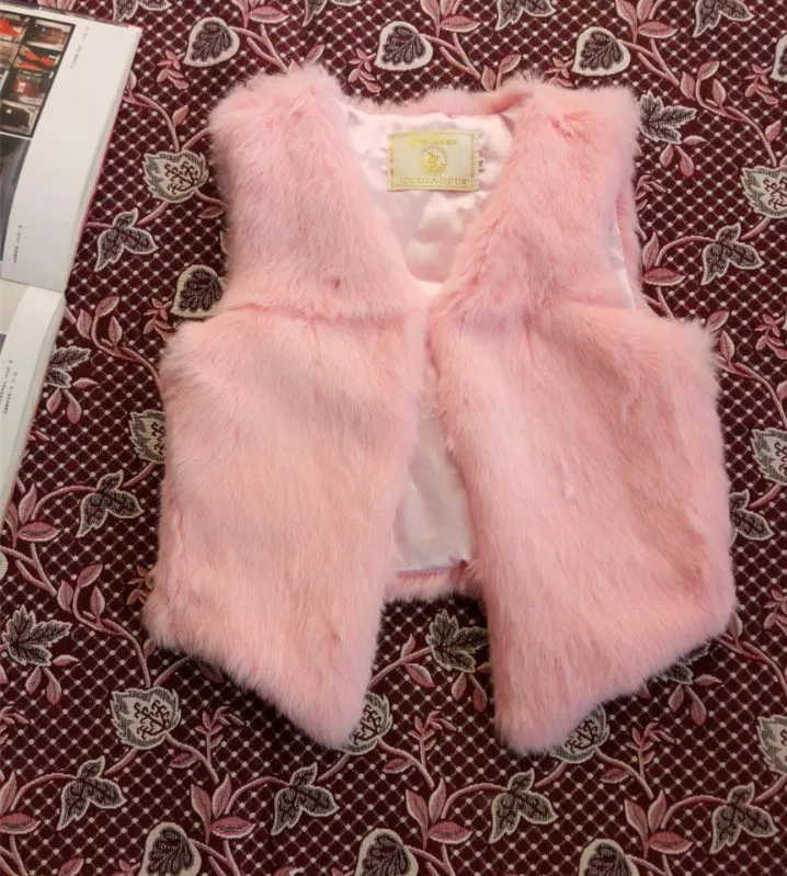 new genuine rabbit fur vest women's short rabbit fur coat winter fur vest Free shipping custom plus size - Color: light pink