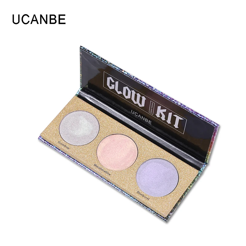 UCANBE Shimmer Eyeshadow 3 цвета металлик палитра теней для век Nude Duo хромированный набор для свечения лица осветитель