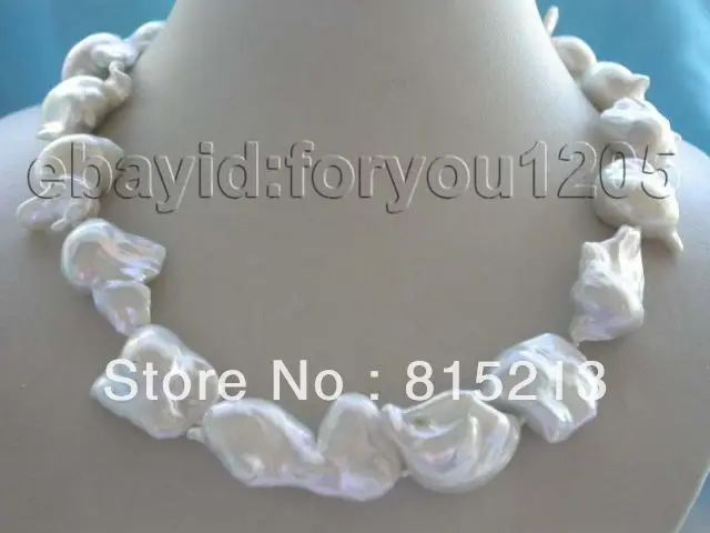 

ddh001480 18" Natural White Reborn Keshi Pearl Necklace 14KGP 28% Discount (A0329)