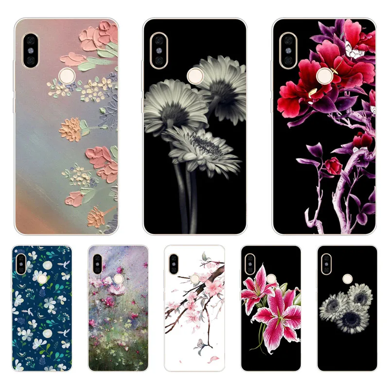 Чехол для Xiaomi redmi S2 силиконовый чехол с цветочным рисунком мягкая задняя крышка