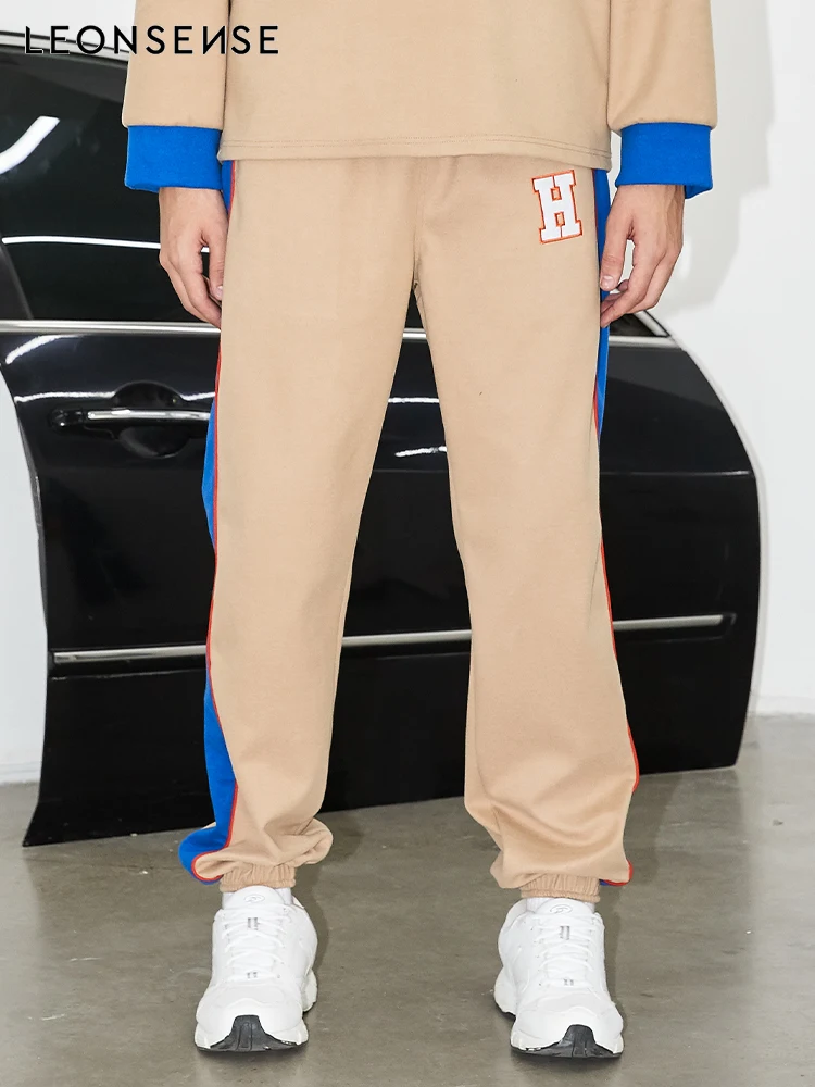 

LEONSENSE Winter Spring Pants Warm men's Ankle Length Woolen Fleece Waist Trousers Loose Work Casual Solid Wear men Harem Pants