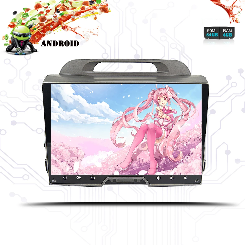 2 din 10 &quotAndroid 9 0 Автомобильный Dvd плеер для KIA Sportage 2011 2012 2013 2014 2015 радио магнитофон