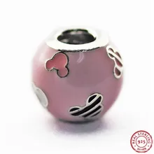 Desney многоцветный эмаль Микки мыши четки с символами для женщин ювелирных изделий DIY Fit PANDORA Подвески Серебро 925 FL369