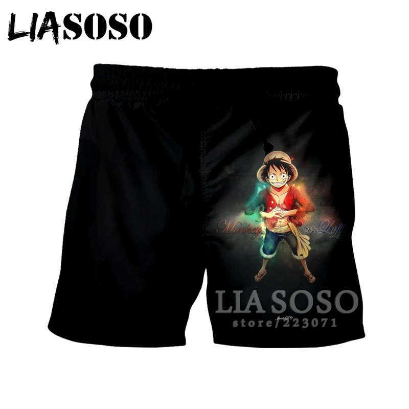 LIASOSO летние новые мужские и женские модные 3D принты Аниме one piece Portgas D Ace шорты пляжные Фитнес хип хоп свободные спортивные брюки A23 - Цвет: 5