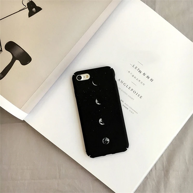 Aoweziic New For iPhone 6S Case Luxury Star Space Moon Eclipse Style Hard Back Cover For Coque Cases 7 Plus 6 Plus Cover 8Plus