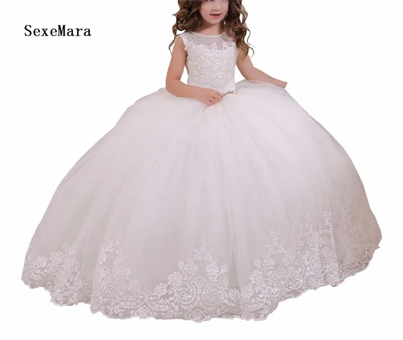 

Long flower girls dresses white first communion dresses for girls vestido daminha de comunion para ninas dresses for girls