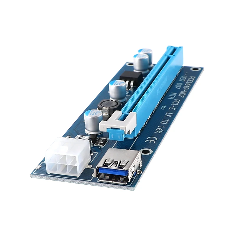 VER007 Riser Card 1x к 16x PCI Express PCI-E удлинитель USB 3,0 кабель SATA 6Pin IDE/SATA Мощность для добывания монет Биткойн Майнер Antminer