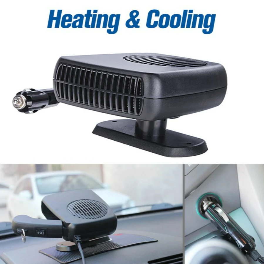 24V Heat Car Heater Portable Cool Heating Cooling Fan Dryer Windshield Defroster Demister