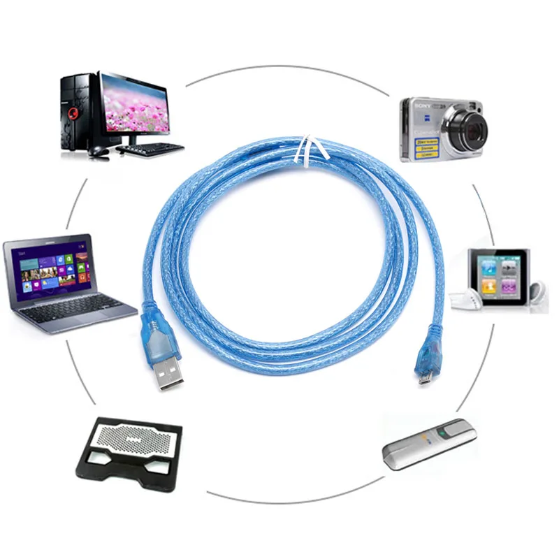 USB 2 0 A кабель для передачи данных Micro B 5pin Male 28/24AWG высокоскоростной зарядки и 1 5