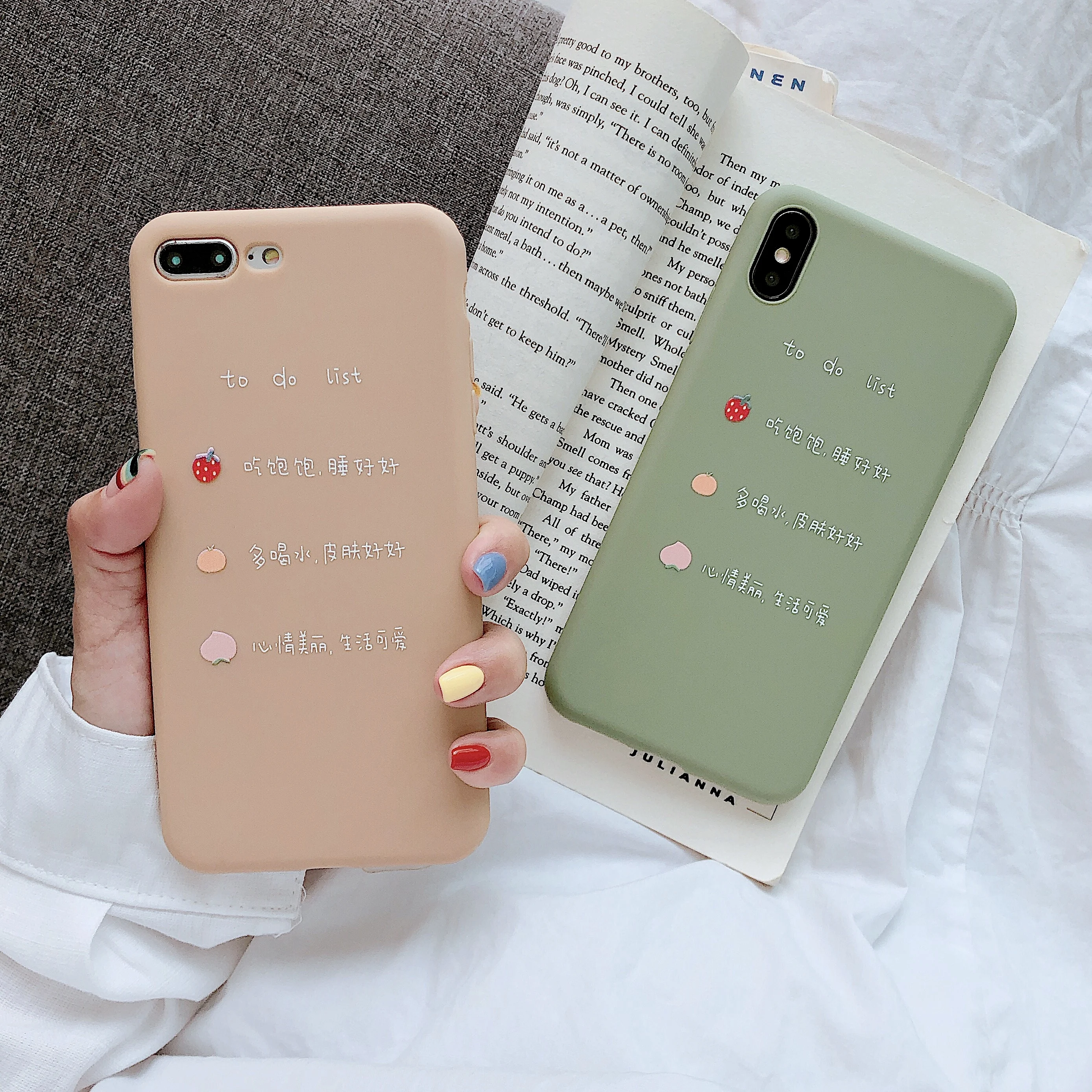 

Cute Fruit Letter To Do List Phone Case For iPhone 7 8 6 6s Plus XS MAX XR X Fashion Trend Soft TPU Back Cover For iPhone XR
