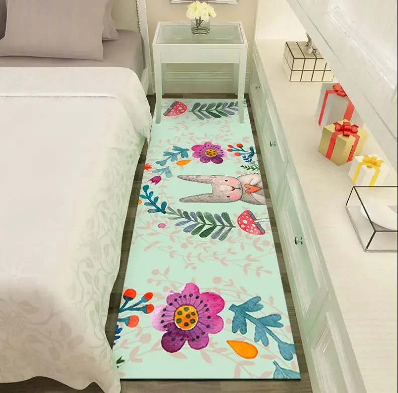  Ins Nordic Flamingo Kitchen Rug Anti-Fatigue Floor Mat Kitchen Mat Entrance Hallway Doormat Anti-Sl