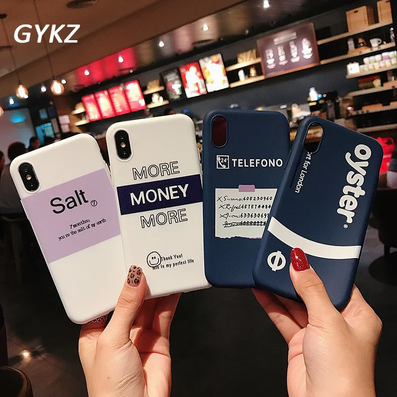 Мягкий силиконовый чехол GYKZ с забавными надписями для iPhone 7 6 6s XS MAX XR X 8 Plus матовая