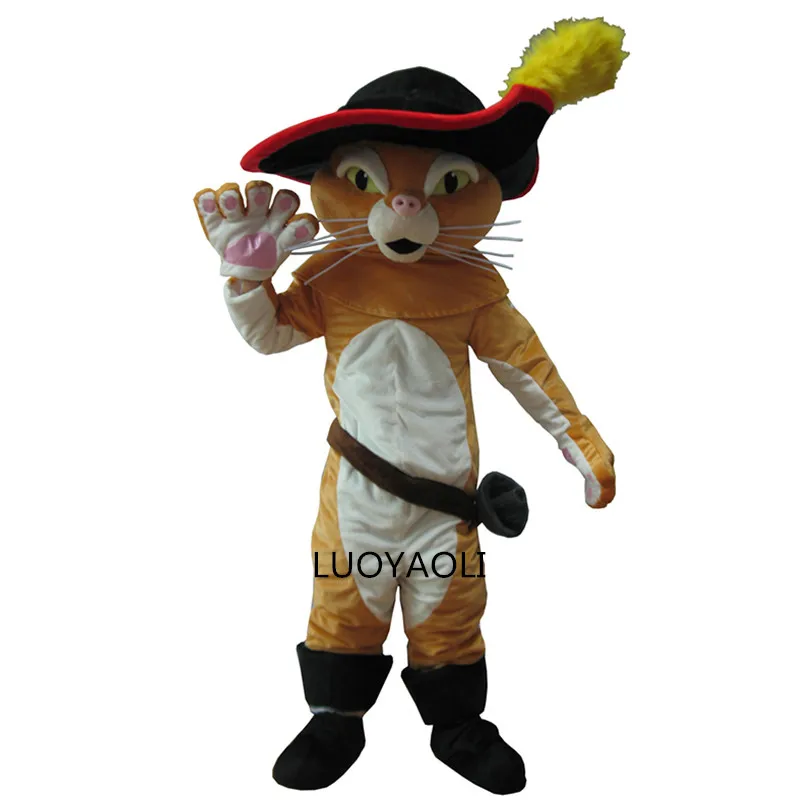 2015 Adult Puss The Boots Cat Mascot costume Party Costumes Carnival