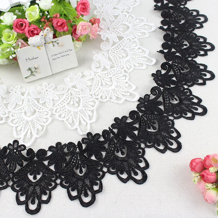 Embroidered Lace Trim 10cm OR 7CM Embroidered Fabric X 1 YARD