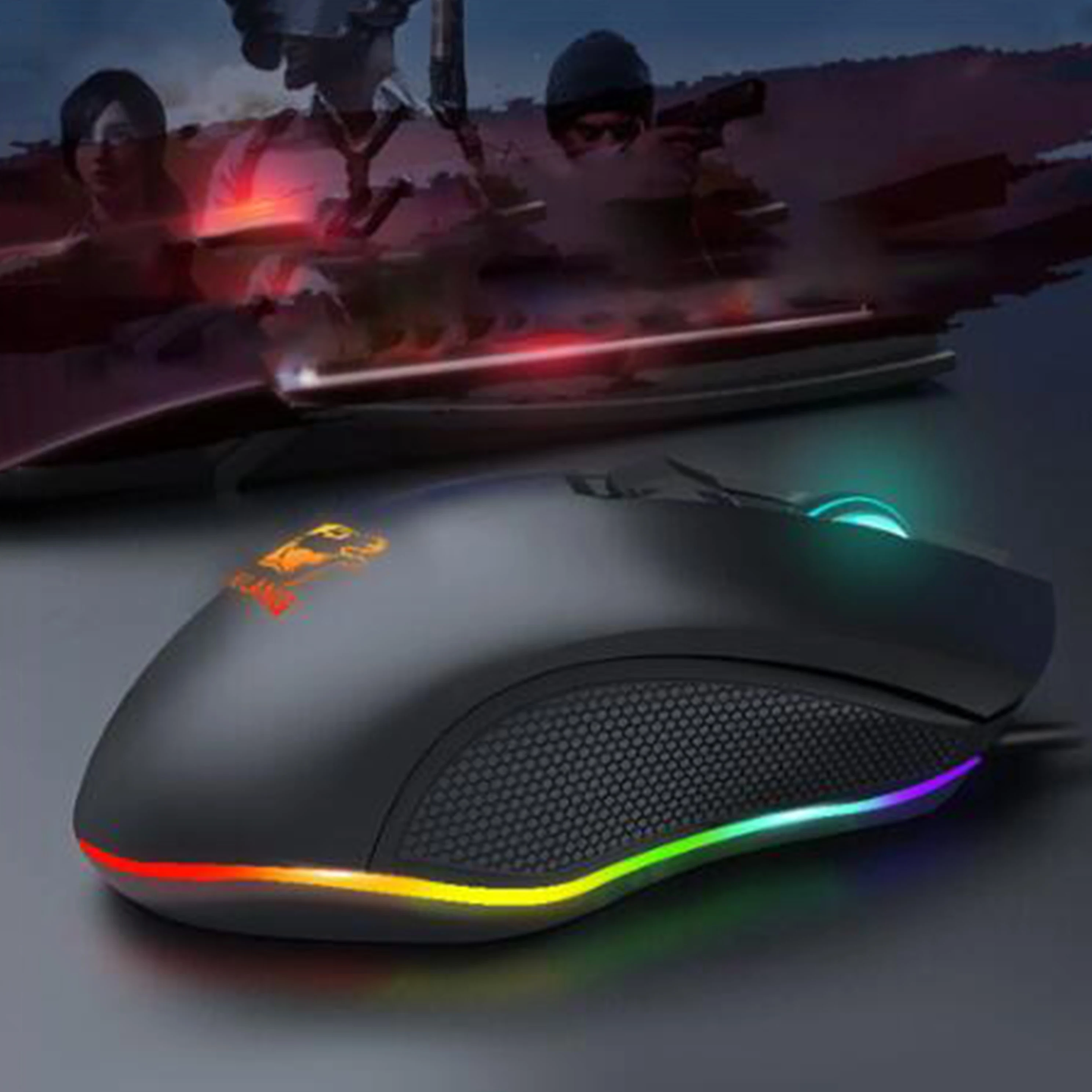 Игровая мышь RGB USB Проводная 6 кнопок 3200DPI оптическая компьютерная геймерская для
