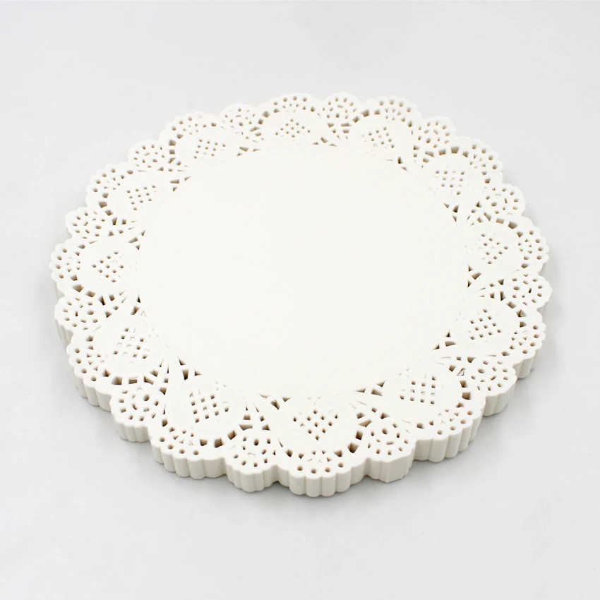 

140pcs/pack White Lace Paper Doilies Placemat Table Decoration Round Baking Paper Mat For Cake Cookie