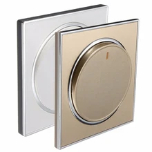 Hot Sale 1 Gang 1 Way Home Glass Panel Acrylic Material Light Button Screen Wall Socket Switch Golden White 250V 10A