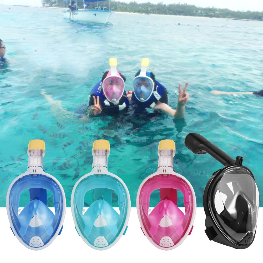 

1pc Silicon Full Face Diving Mask Scuba Underwater Seaview Gear Swimming Snorkel Mask for Gopro Camera Holder Stand Set