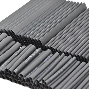 

127Pcs Black Weatherproof Heat Shrink Sleeving Tubing Tube Assortment Kit Electrical Connection Electrical Wire Wrap Cable