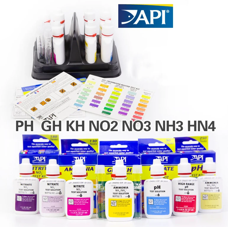 API Aquarium PH/NO2/NO3/NH4/GH KH/PO4 Calunium WaterTest Kit For Marine