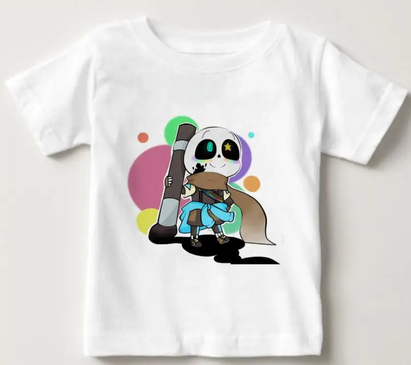 White T-shirt Популярная игра «Undertale», футболка с принтом «череп, Brother Sans& Papyrus», летняя футболка, футболки с короткими рукавами и круглым вырезом для мальчиков и девочек, NN - Цвет: White T-shirt
