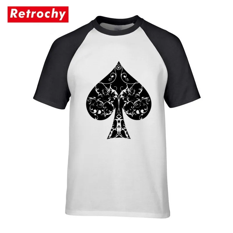 

Novelty Ace Of Spade Floral Tribal Spades Poker T Shirt Top Quality Crewneck Mens Tshirt Group Team T-Shirt Wholesale Custom Tee