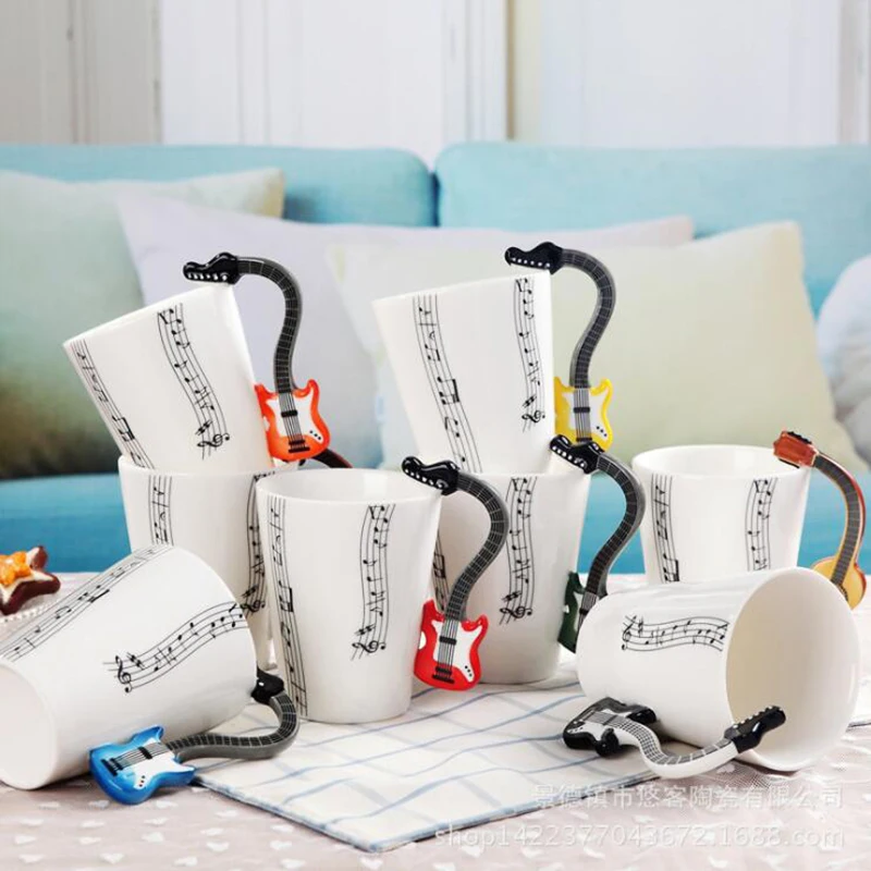 

Novelty Music Ceramic Cup Personality Music Note Milk Juice Lemon Mug Coffee Tea Cup Home Office Drinkware Dropshipping