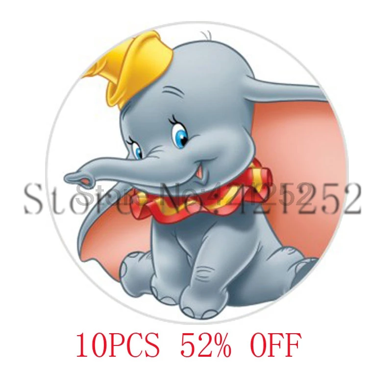 

Dumbo Elephant Glass Photo Cabochon Necklace keyring bookmark cufflink earring