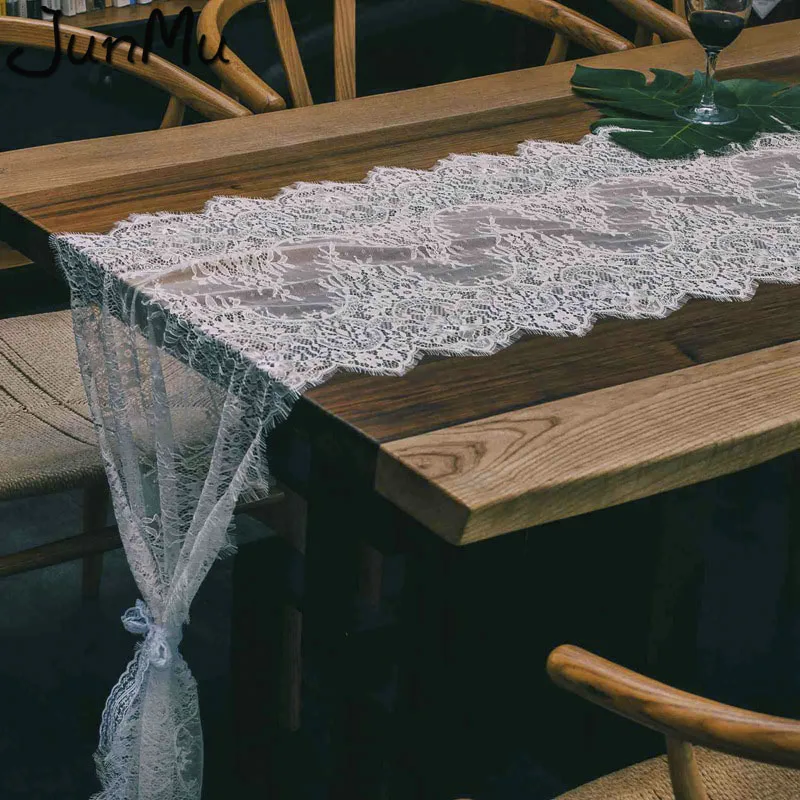 

16 x 120 Inch White Lace Table Runner Floral Table Runner for Bridal Shower Rustic Wedding Decorations Party Decorations