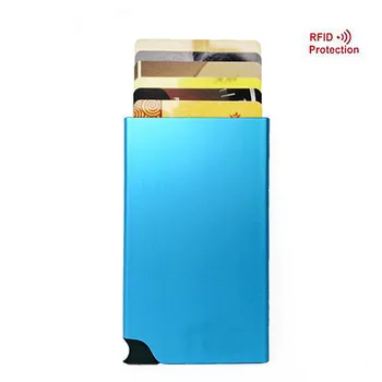 

New Brand Card Holders RFID Aluminum Alloy Credit Card holder Bank Card Wallet Popup Automatically Colourful Card Box