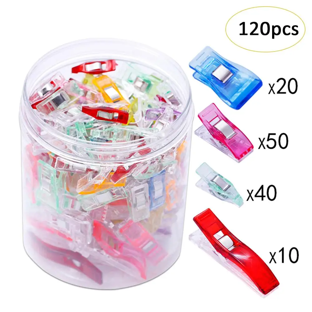 

120PCS Sewing Edging Clips Colorful Plastic Clips For Quilting Binding Fabric Paper Clips Sewing Accessories Quick Delivery