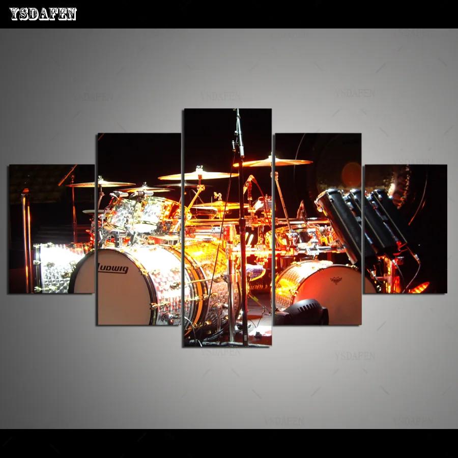 HD Printed 5 Piece Canvas Art Drum Kit painting Canvas Print Wall