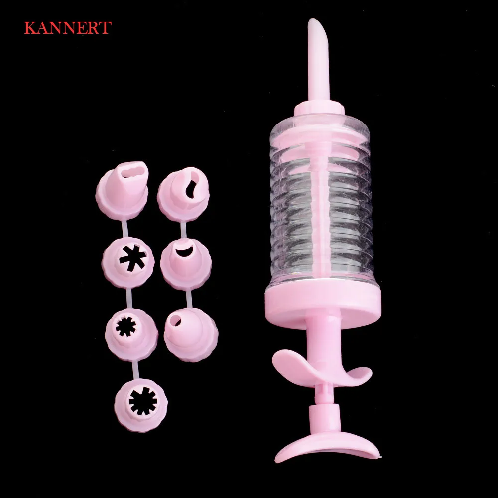 

8pc/set Plastic Cake Nozzles Icing Syringe Mold Cake Decorating Piping Cream Syringe Tips Set Tool Cake Decoration Baking Set