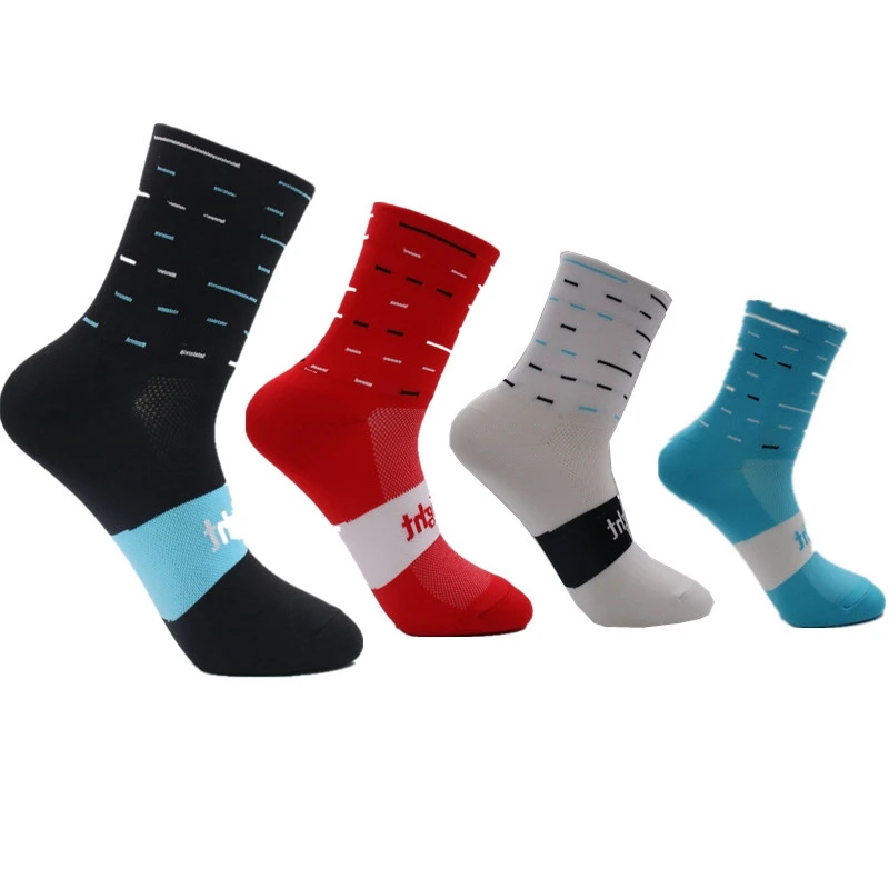 

2018 New 6 Colors Cycling Socks Breathable Men Women Sport Socks Running Marathon Socks Football Bike Bicycle Socks