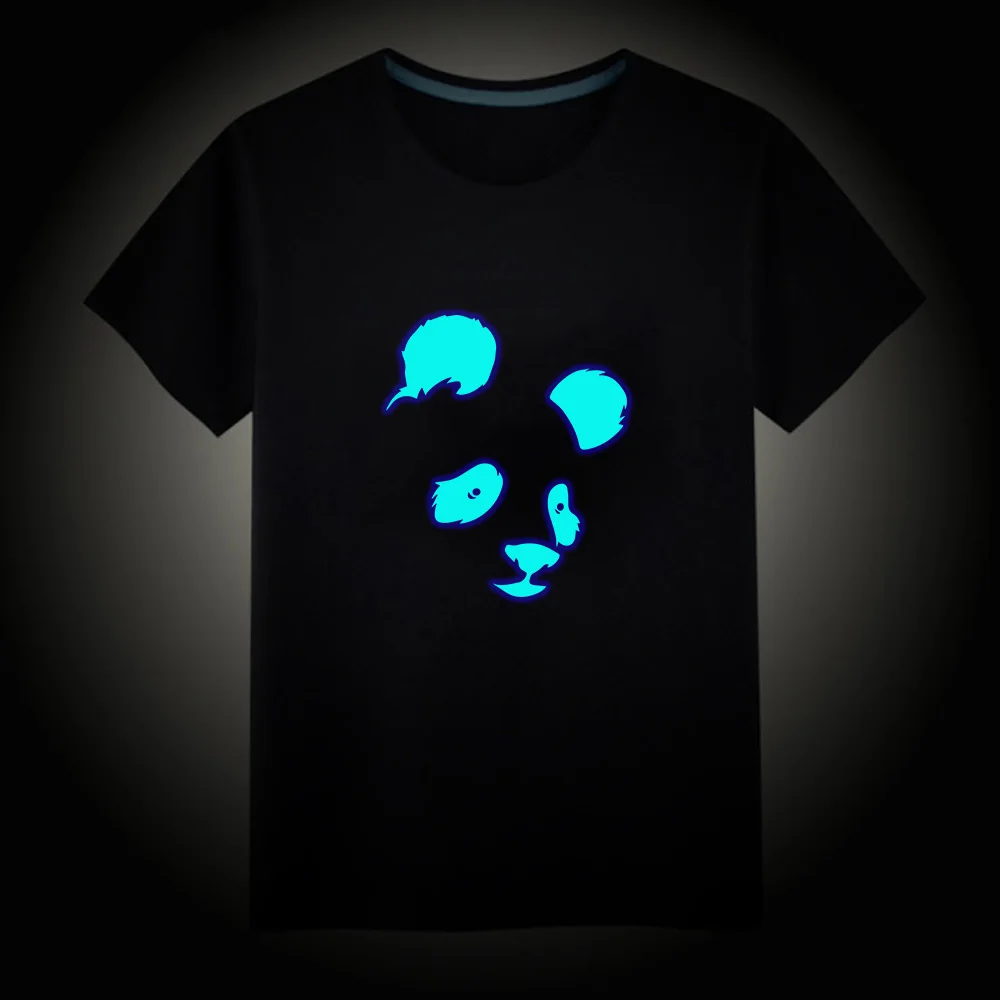 Новые светящиеся Детские футболки с рисунком панды, флуоресцентная футболка с короткими рукавами для мальчиков и девочек, детские хлопковые топы, жилет - Цвет: 07
