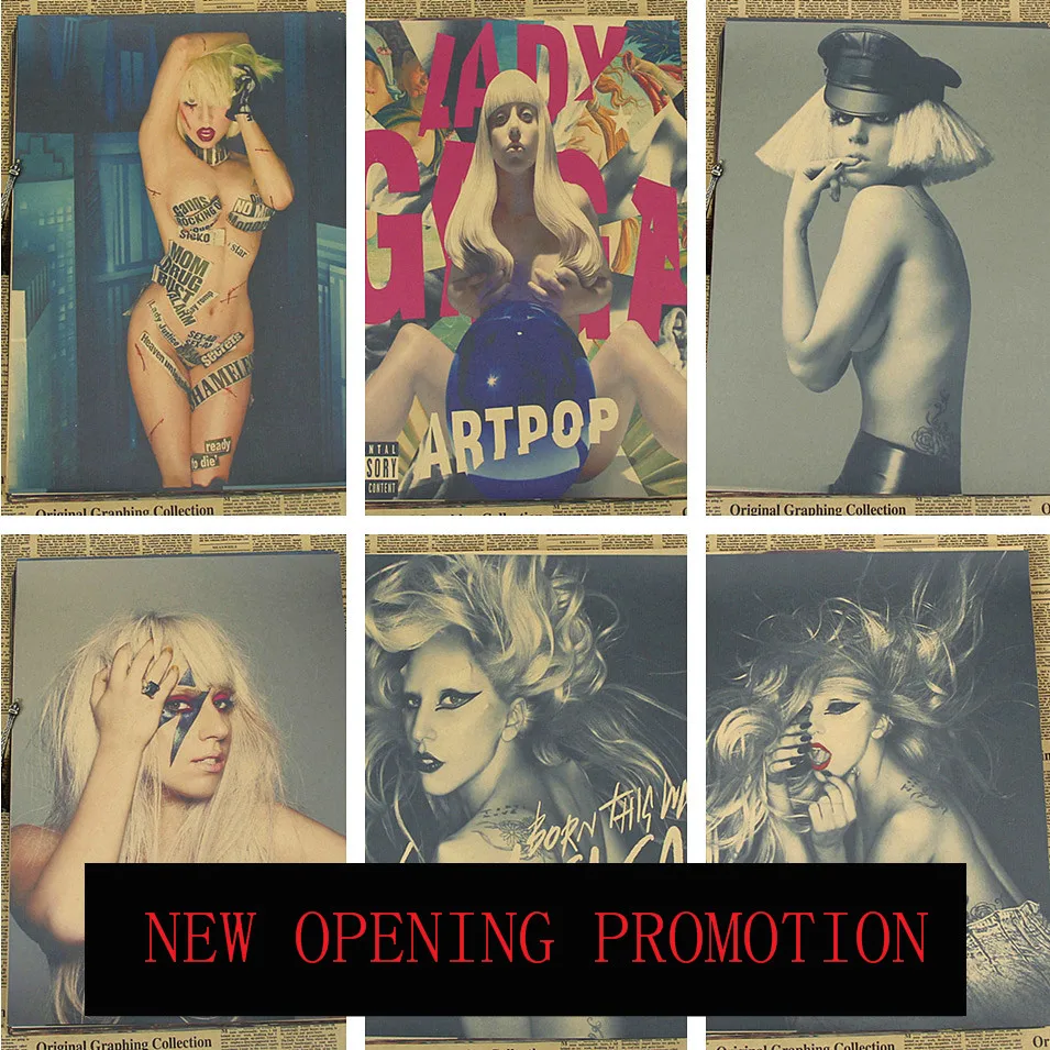 

Lady Gaga Poster Kraft Paper Sexy Girl Decorative Painting MO81