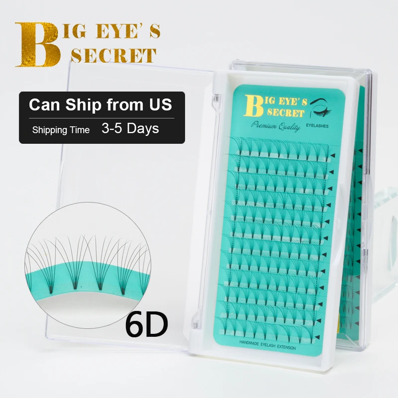 Ресницы для наращивания с коротким стержнем Big Eye's Secret 6D|Накладные ресницы| |