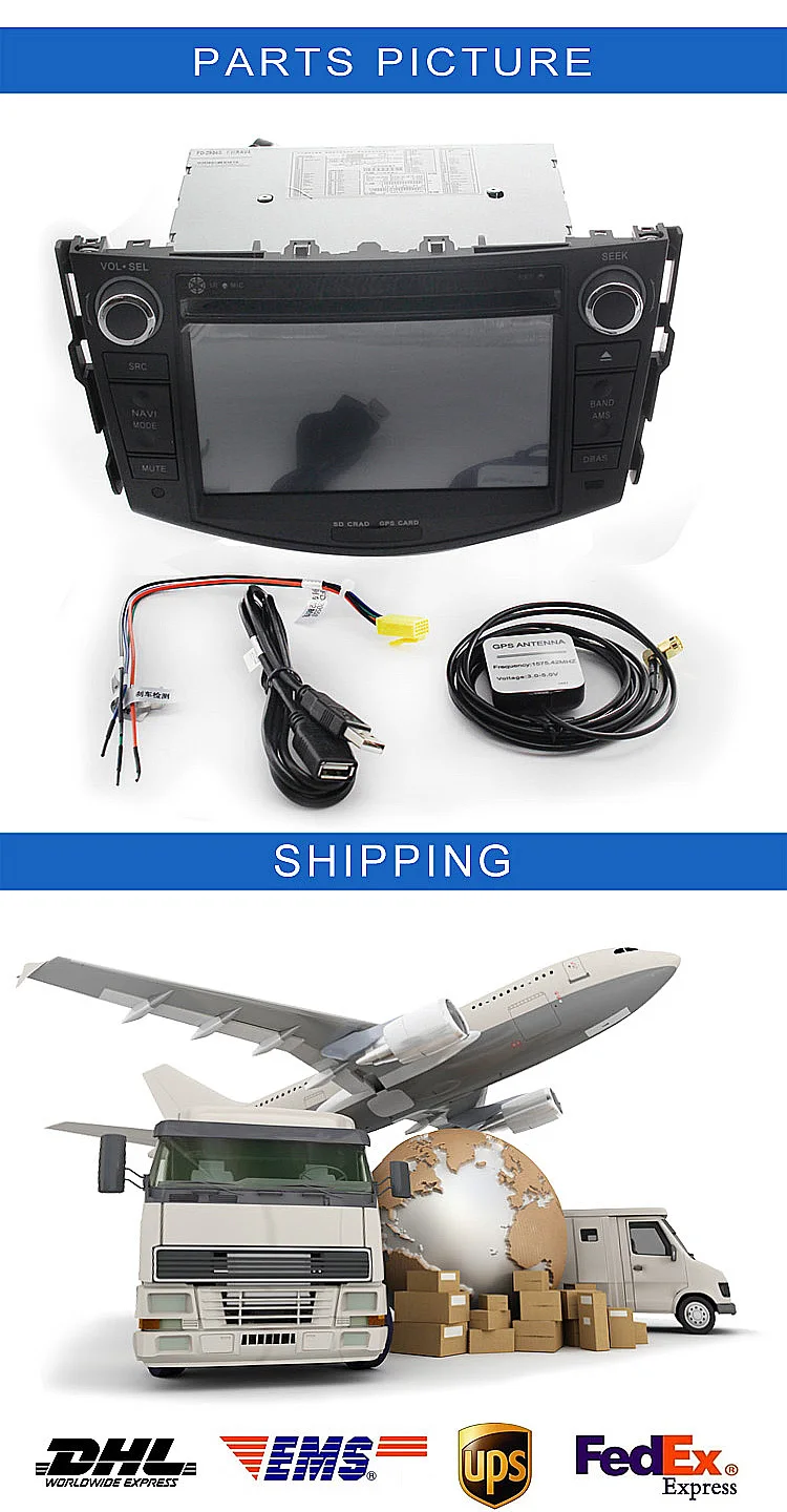 Perfect LJDA 2 DIN 7 Inch car dvd player for Toyota RAV4 Rav 4 2007-2011 in dash 1080P gps navigation Radio Stereo Canbus Free Maps RDS 6