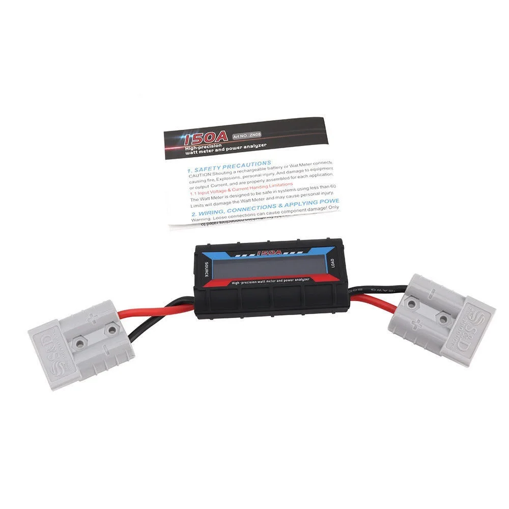 

150A Watt Power Analyzer Meter LCD Digital Volt Solar Amp Plug Operates 4V-60V with anderson plug