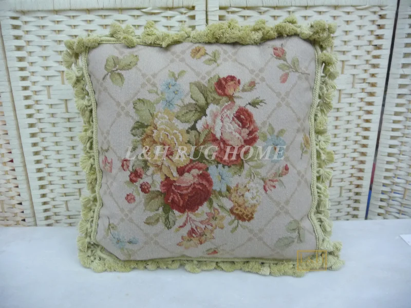 15 K 1" X 16" игольная Подушка, ручной работы шерстяная подушка с цветочным дизайном без вставок