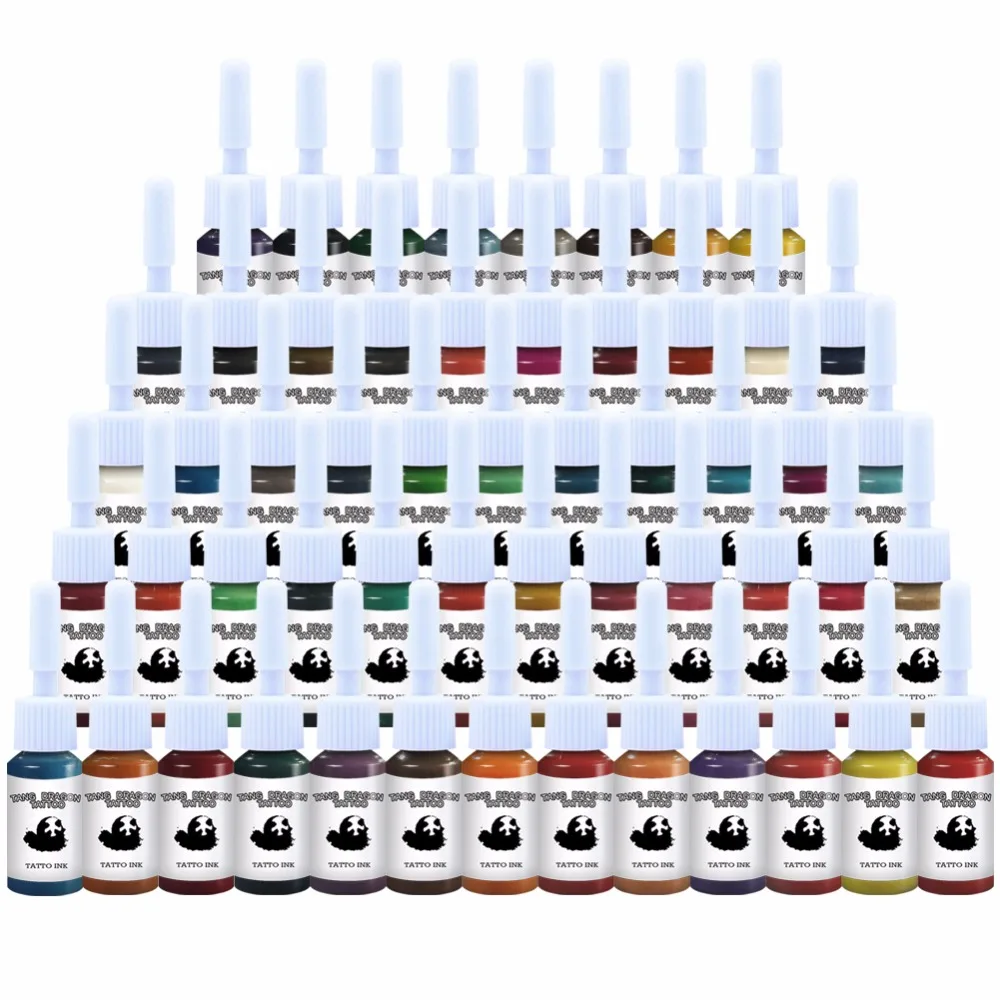 

54 Colors Tattoo Ink Kits 5ML/Bottle Long Lasting Tattoo Pigment Permanent Makeup Painting Set Body Art Tools Tattoo Supplies