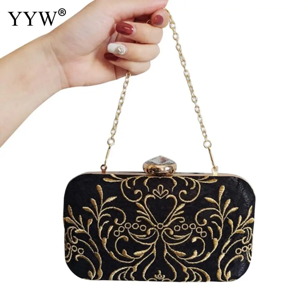 

Vintage Clutch Bag 2019 Evening Party Embroidery Day Clutch Shoulder Handbag Bride Purse Totes Woman Birthday Gift Bag Wedding