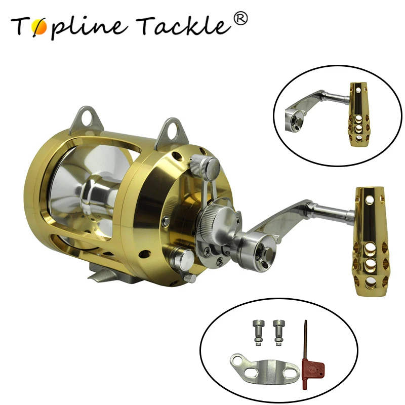 Carretel de Pesca Carretel de Fiação de Pesca de Água Carretilhas de Pesca ao Corrico de Pesca de Fundição Topline Combater Trolling Direita Rolamentos Salgada Mão 5 Direita Rolamentos Carretel de Fiação De Pesca
