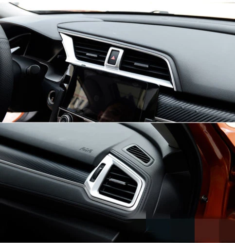 

FIT FOR 16- HONDA CIVIC CHROME DASHBOARD CONSOLE AIR VENT TRIM COVER BEZEL FRAME