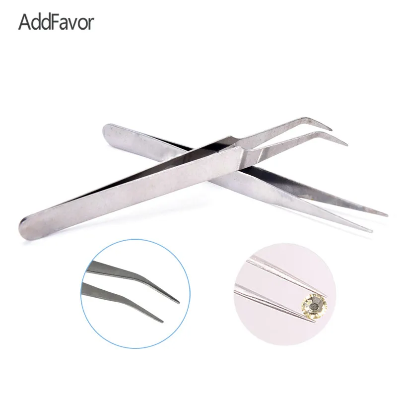 AddFavor ألماس تقليد ملاقط الفولاذ مسمار الراين المنتقى مسمار الخرز القضيب مسمار الفن الديكور الجواهر الإلتقاط أداة