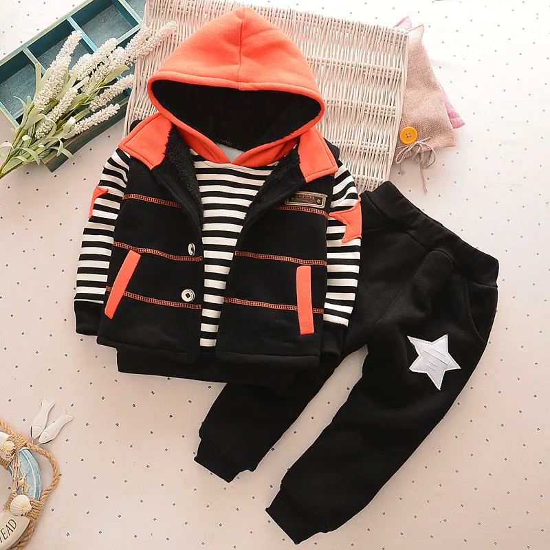 

BibiCola autumn boys clothing set 2018 fashion cotton long sleeve top+vest+pants tracksuit set bebe fleece sport suits clothes